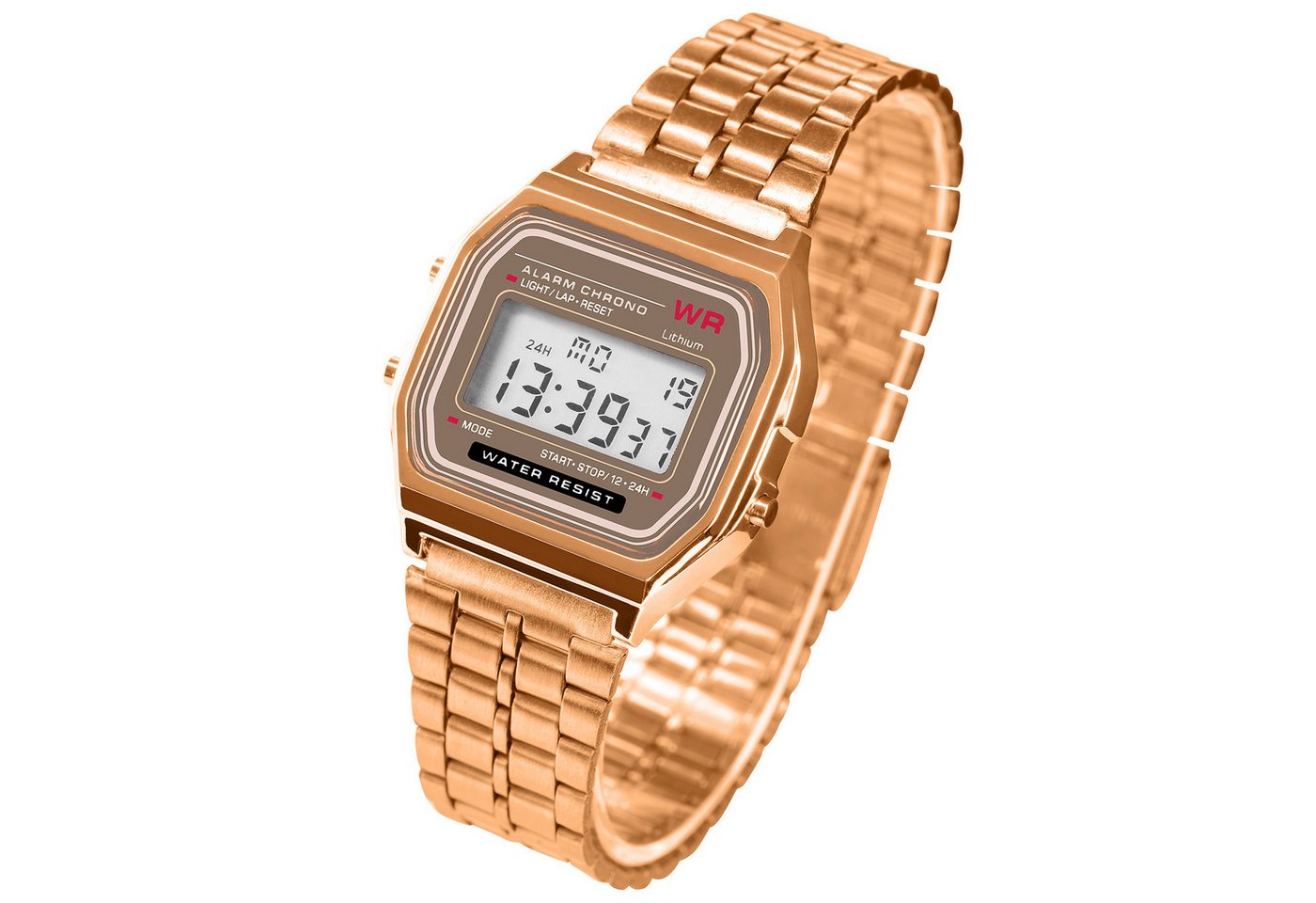 Taffstyle Digitaluhr Digitale Armbanduhr Retro Design Beleuchtung Alarm und Timer 80er Jahr, (Retro Digitaluhr mit Metallarmband Unisex Uhr Vintage Look), ideal auch als Geschenk von Taffstyle