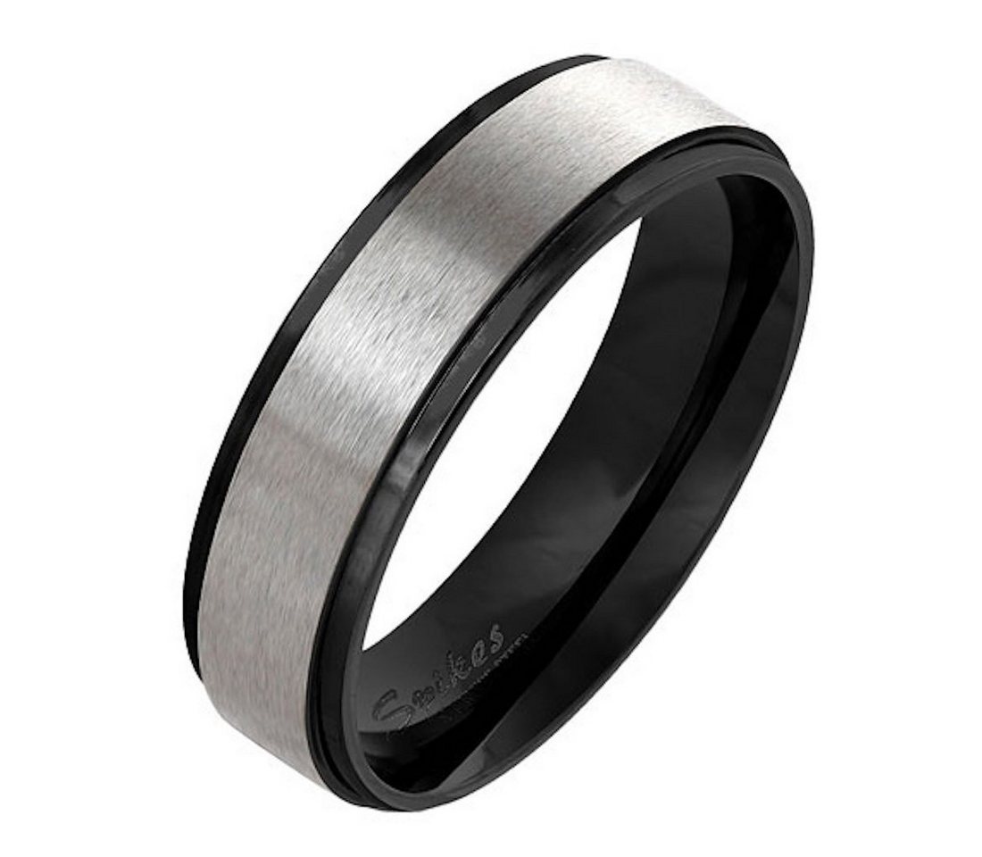 Taffstyle Fingerring Band-Ring Bicolor Partnerring für Damen Herren, Edelstahl gebürstet Herrenring Damenring Partnerring Verlobungsring von Taffstyle