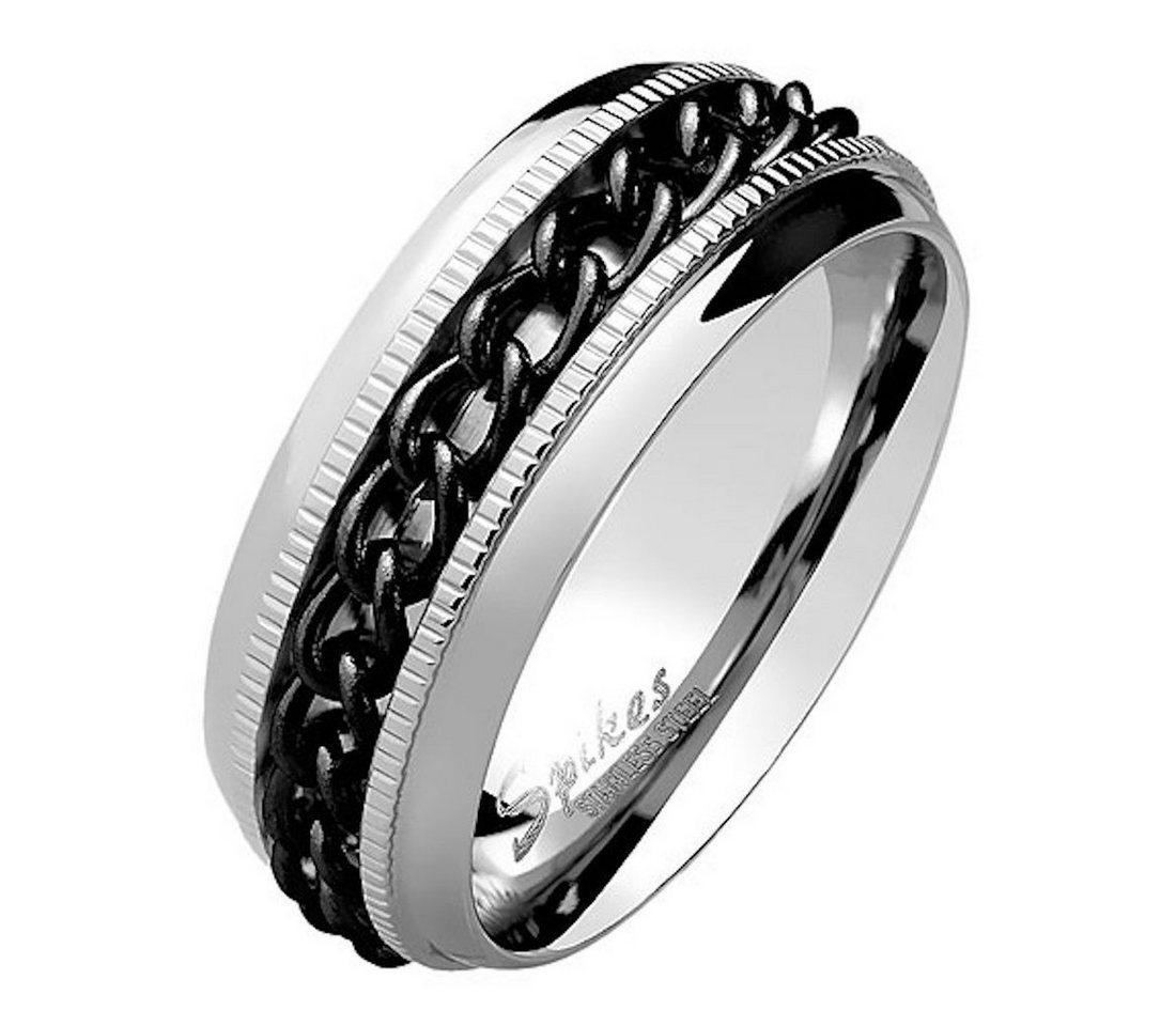 Taffstyle Fingerring Biker Band Ring Facettierter Spinner Ketten, Edelstahl Bandring Herrenring Partnerring Freundschaftsring Herren von Taffstyle