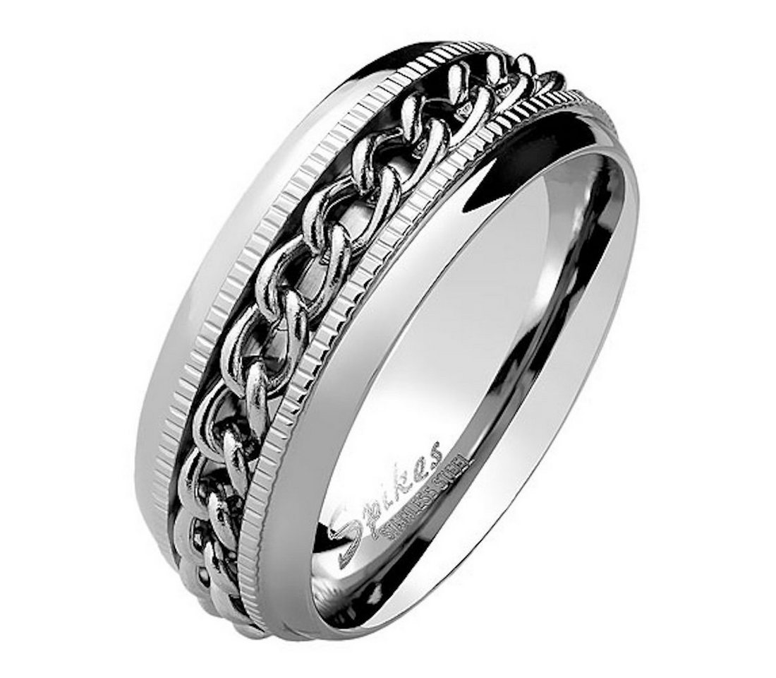 Taffstyle Fingerring Biker Band Ring Facettierter Spinner Ketten, Edelstahl Bandring Herrenring Partnerring Freundschaftsring Herren von Taffstyle