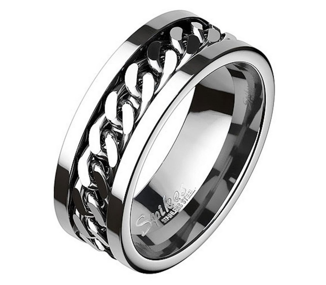 Taffstyle Fingerring Biker Band Ring Ketten Style für Damen Herren, Ring Edelstahl Herrenring Damenring Partnerring Freundschaftsring von Taffstyle