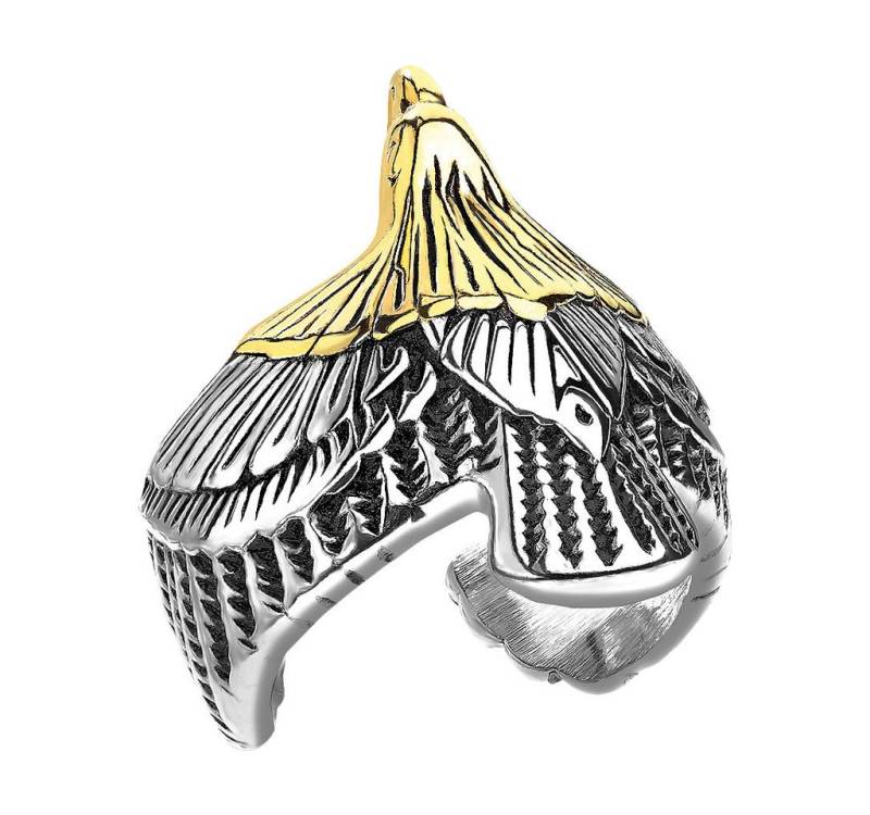 Taffstyle Fingerring Biker Gothic Ring Adler Flügel Seeadler Edelstahl Größe 61 (19.4) (Ring Massiv Breit Herrenring Herren), Massiv Rocker vergoldet Herren Rocker Kristall Quadrat Siegelring von Taffstyle