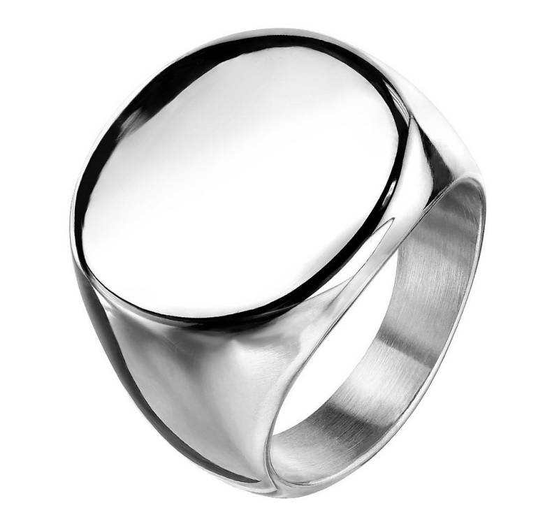 Taffstyle Fingerring Biker Rocker Ring Runder Siegelring Edelstahl Silber Größe 63 (20.1) (Damenring Paarring Partnerring Ehering Trauring Hochzeitsring), Herren Damen Partnerring Verlobungsring Herrenring Freundschaftsring von Taffstyle