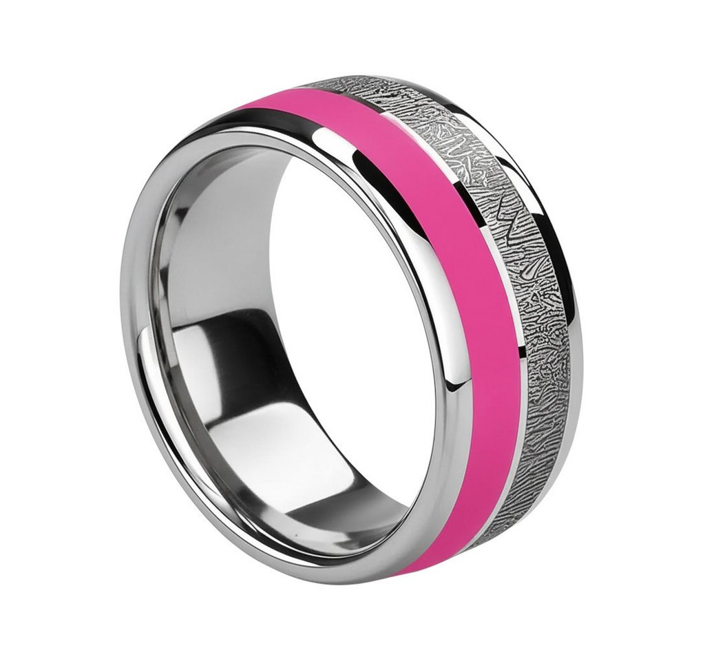 Taffstyle Fingerring Damenring Edelstahl Pink Epoxy hochglanzpoliert Verlobungsring (Moderner Ring für Damen mit pinker Oberfläche Geschenke für Frauen zum Geburtstag Muttertag Valentinstag Weihnachten), wird in Organzabeutel versendet. von Taffstyle
