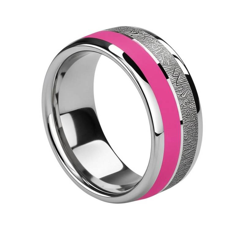 Taffstyle Fingerring Damenring Edelstahl Pink Epoxy hochglanzpoliert Verlobungsring (Moderner Ring für Damen mit pinker Oberfläche Geschenke für Frauen zum Geburtstag Muttertag Valentinstag Weihnachten), wird in Organzabeutel versendet. von Taffstyle
