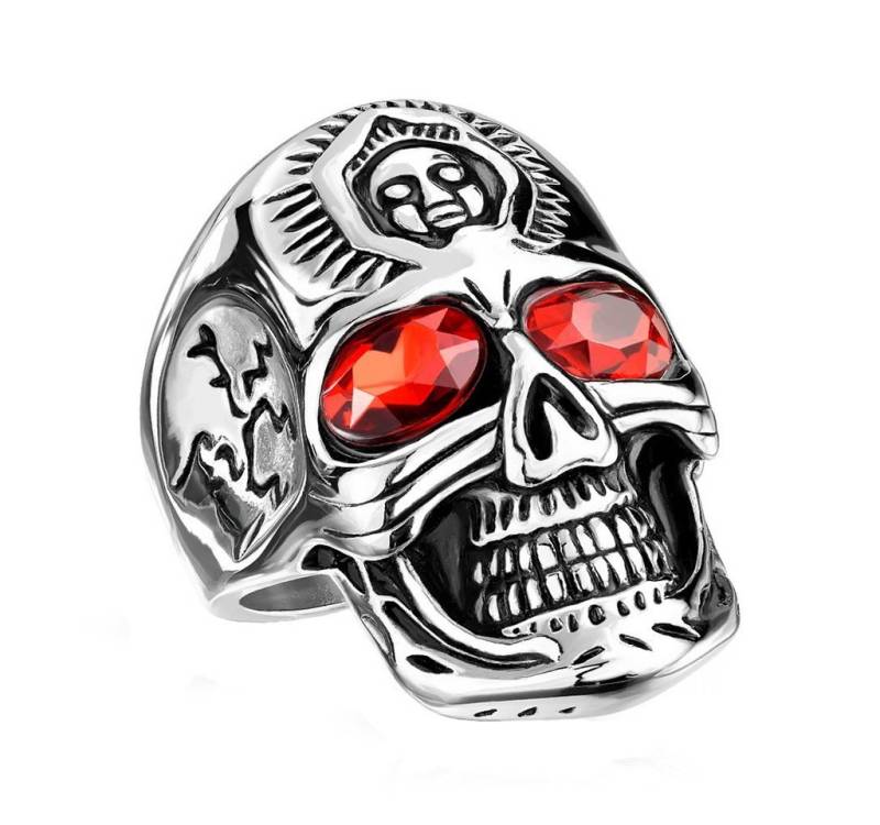 Taffstyle Fingerring Herren Biker Ring roten Kristall Augen Stirnring, Edelstahl Massiv Breit Herrenring Männer Rocker Schädel Siegelring Taffstyle Fingerring Herren Biker Ring roten Kristall Augen Stirnring, Edelstahl Massiv Breit Herrenring Männer Rocker Schädel Siegelring von Taffstyle