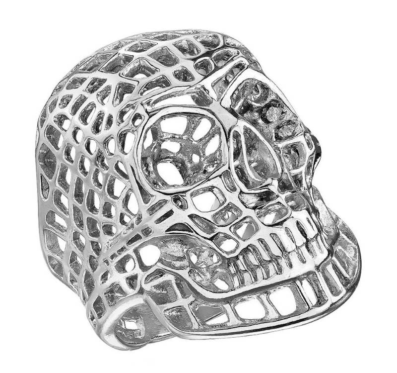 Taffstyle Fingerring Herren Biker Rocker Ring Totenkopf Gitter Silber Größe 68 (21.6) (Schmuck Bikerschmuck Fingerring), Edelstahl Herren Ring Massiv Breit Herrenring Männer Biker Rocker von Taffstyle