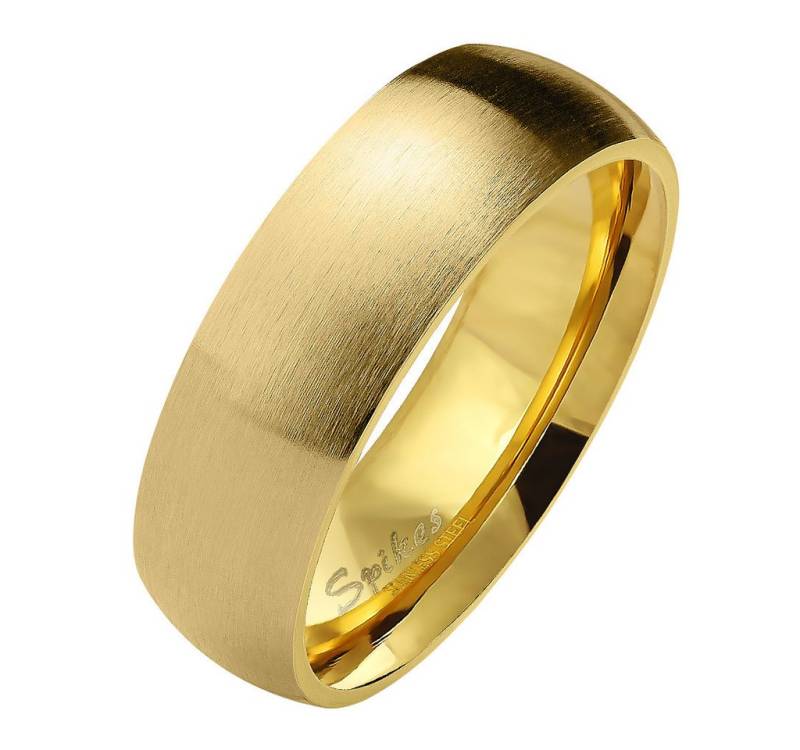 Taffstyle Fingerring Herren Damen Ring Edelstahl vergoldet Matt Größe 60 (19.1) Breit 6mm (Partnerring Ehering Trauring Hochzeitsring), Partnerring Herrenring Damenring Freundschaftsring Paarring von Taffstyle