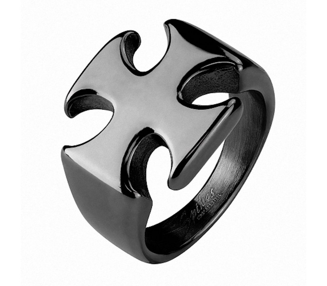 Taffstyle Fingerring Herren Edelstahl Ring Kreuz verschiedenen Farben, Herren Männer Biker Rocker Edelstahl Kreuz Cross massiv breit Schmuck von Taffstyle