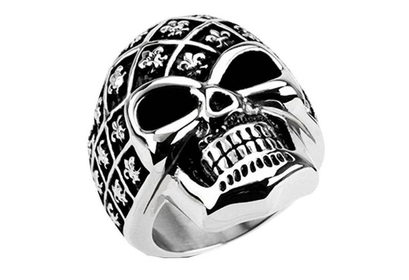 Taffstyle Fingerring Herren Ring Totenkopf Skull Helm Big Silber, Herren Edelstahl Massiv Breit Herrenring Männer Biker Rocker Schmuck von Taffstyle