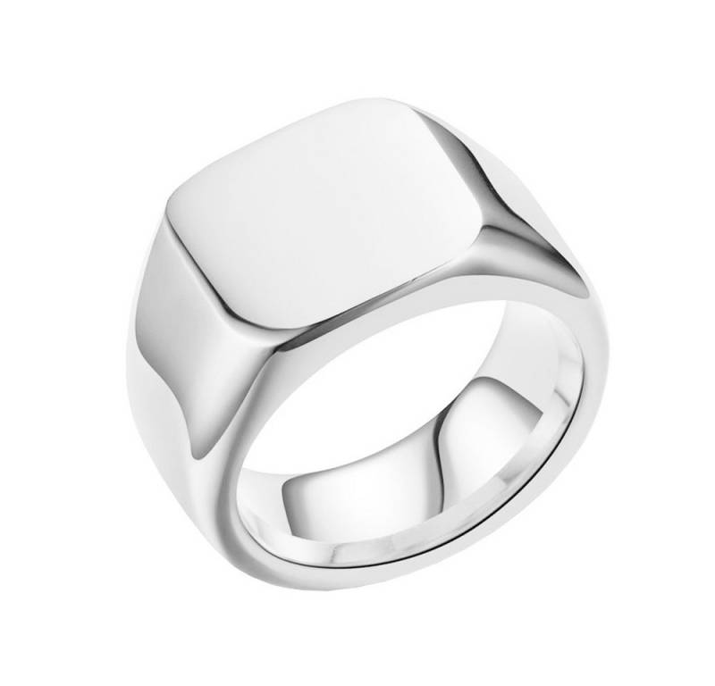 Taffstyle Fingerring Herren Siegelring Silber Quadrat Massiv poliert Größe 56 (17.8) (Herren zum Geburtstag Weihnachten Valentinstag Vatertag), Edelstahl Herrenring Bandring Biker Schmuck Geschenke für Männer von Taffstyle