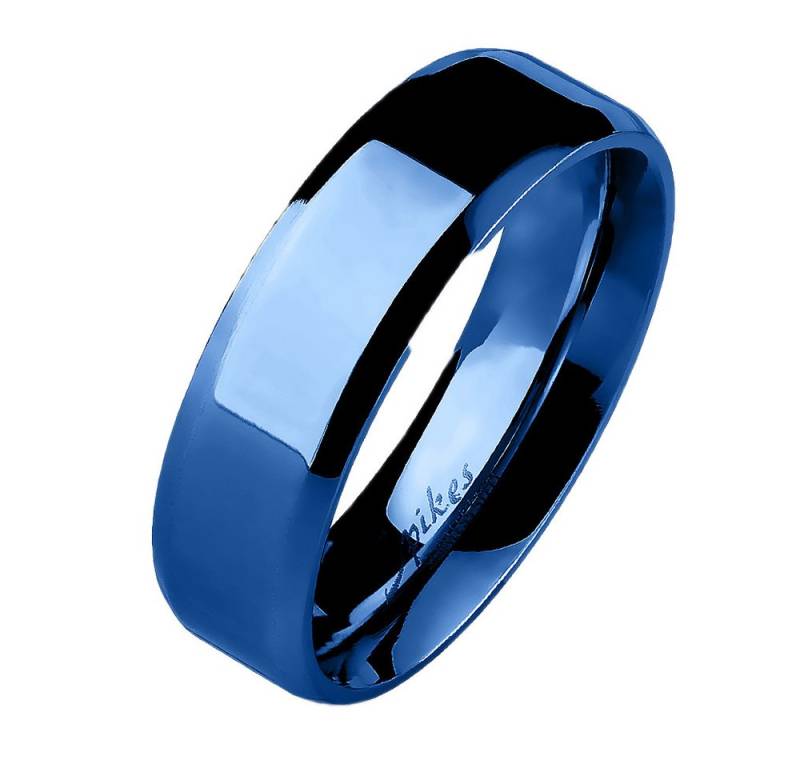 Taffstyle Fingerring Herren & Damen Ring Edelstahl Blau Größe 57 (18.1) Breit 6mm (Trauring Hochzeitsring), Herrenring Damenring Freundschaftsring Paarring Partnerring Ehering von Taffstyle