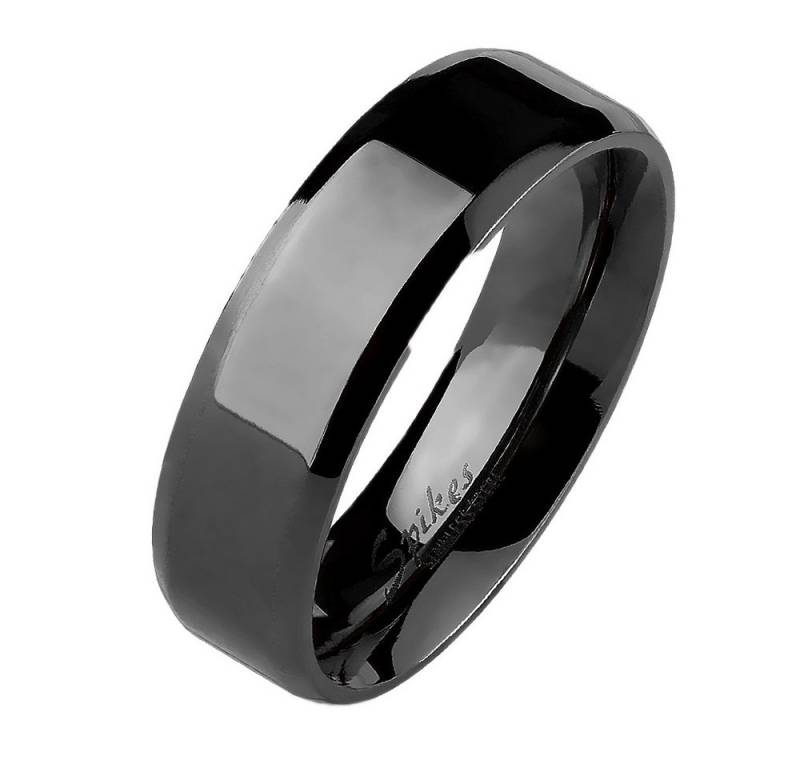 Taffstyle Fingerring Herren & Damen Ring Edelstahl Schwarz Größe 68 (21.6) Breit 6mm (Trauring Hochzeitsring), Herrenring Damenring Freundschaftsring Paarring Partnerring Ehering von Taffstyle