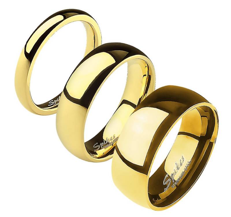 Taffstyle Fingerring Herrenring Damenring Edelstahl Gold Größe 55 (17.5) Breit 3mm (Freundschaftsring Paarring Partnerring Ehering Trauring Hochzeitsring), Verlobungsring Partnerring Freundschaftring Herrenring Damenring von Taffstyle