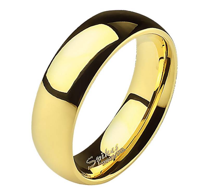 Taffstyle Fingerring Herrenring Damenring Edelstahl Gold Größe 65 (20.7) Breit 6mm (Freundschaftsring Paarring Partnerring Ehering Trauring Hochzeitsring), Verlobungsring Partnerring Freundschaftring Herrenring Damenring von Taffstyle