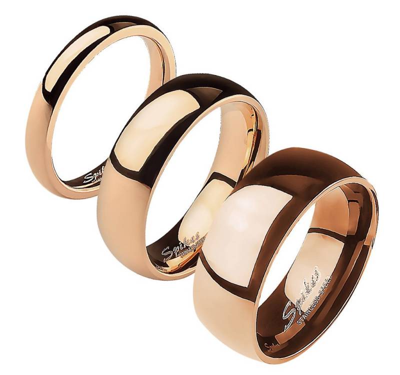 Taffstyle Fingerring Herrenring Damenring Edelstahl Rosegold Größe 65 (20.7) Breit 4mm (Freundschaftsring Paarring Partnerring Ehering Trauring Hochzeitsring), Verlobungsring Partnerring Freundschaftring Herrenring Damenring von Taffstyle