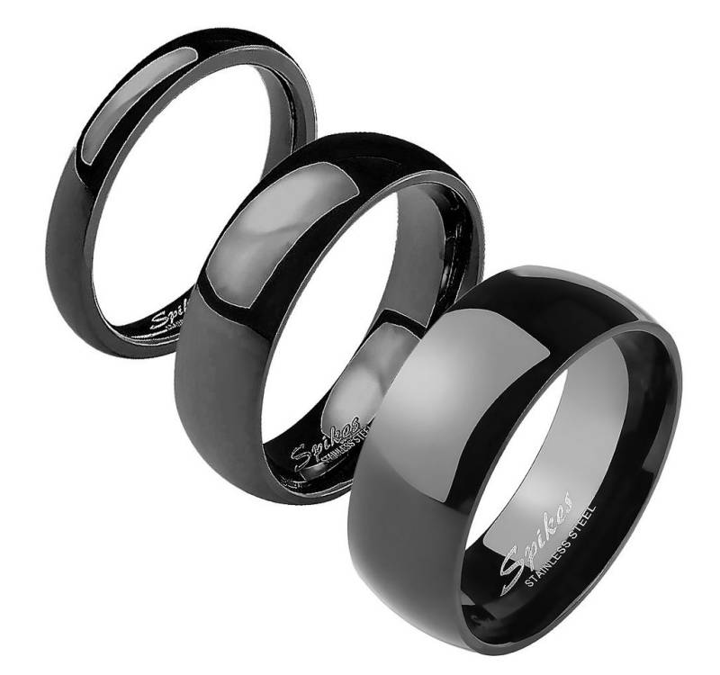 Taffstyle Fingerring Herrenring Damenring Edelstahl Schwarz Größe 70 (22.3) Breit 8mm (Freundschaftsring Paarring Partnerring Ehering Trauring Hochzeitsring), Verlobungsring Partnerring Freundschaftring Herrenring Damenring von Taffstyle