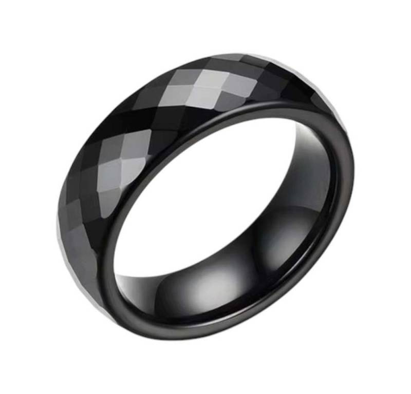 Taffstyle Fingerring Keramik Ring Partnerring Verlobungsring Fingerring Elegant Facettiert (Leichter Keramikring in Schwarz oder Weiß mit funkelnder Prisma Facettenoptik) von Taffstyle