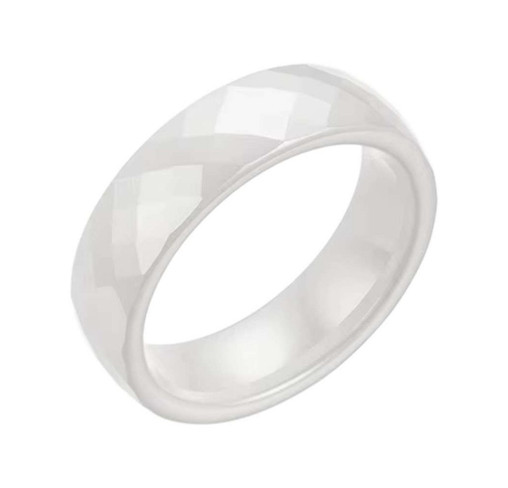 Taffstyle Fingerring Keramik Ring Partnerring Verlobungsring Fingerring Elegant Facettiert (Leichter Keramikring in Schwarz oder Weiß mit funkelnder Prisma Facettenoptik) von Taffstyle