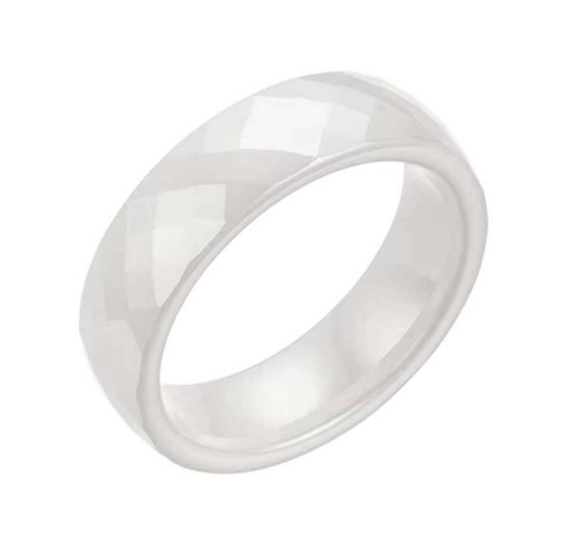 Taffstyle Fingerring Keramik Ring Partnerring Verlobungsring Fingerring Elegant Facettiert (Leichter Keramikring in Schwarz oder Weiß mit funkelnder Prisma Facettenoptik) von Taffstyle