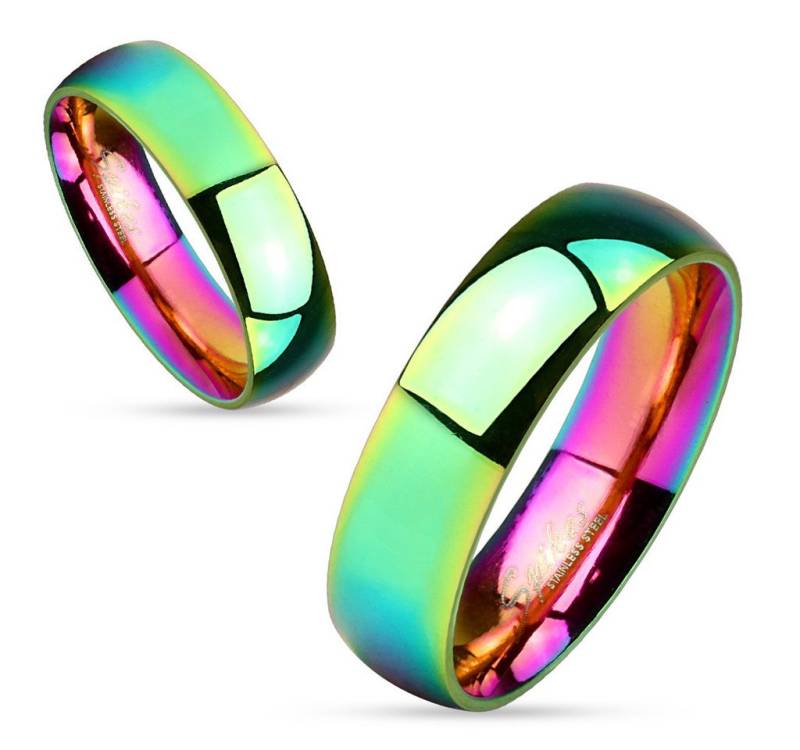 Taffstyle Fingerring Partnerring Edelstahl Rainbow Verlobungsring Größe 65 (20.7) Breit:6mm (Paarring Partnerring Ehering Trauring Hochzeitsring), Freundschaftring Herrenring Damenring Freundschaftsring von Taffstyle