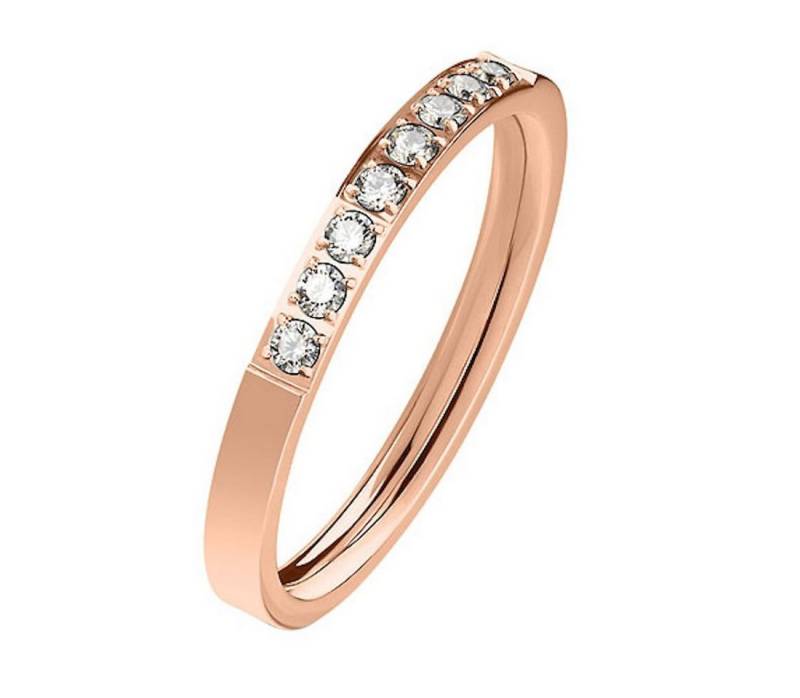 Taffstyle Fingerring Ring Verlobungsring Ehering mit Kristallen Rosegold Größe 52 (16.6) (zum Geburtstag Muttertag Valentinstag Weihnachten), Damen Designer Band Ring Damenring Bandring Geschenke für Frauen von Taffstyle