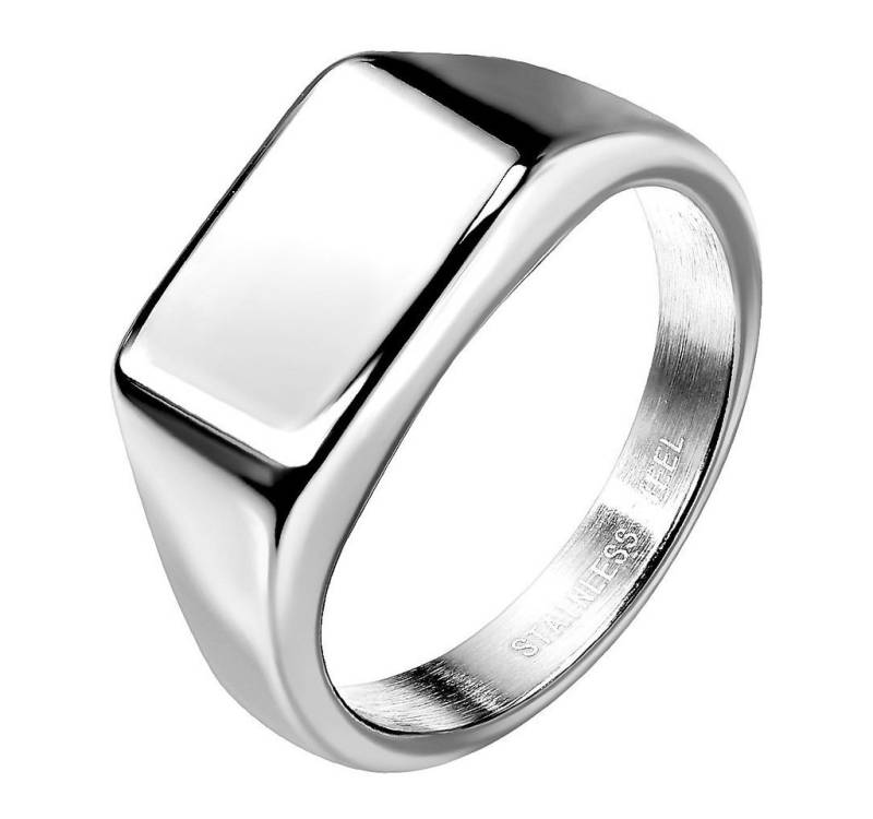 Taffstyle Fingerring Siegelring rechteckig Herren Damen modern zeitlos, Herrenring Damenring Partnerring Trauring Verlobungsring Band Ring von Taffstyle