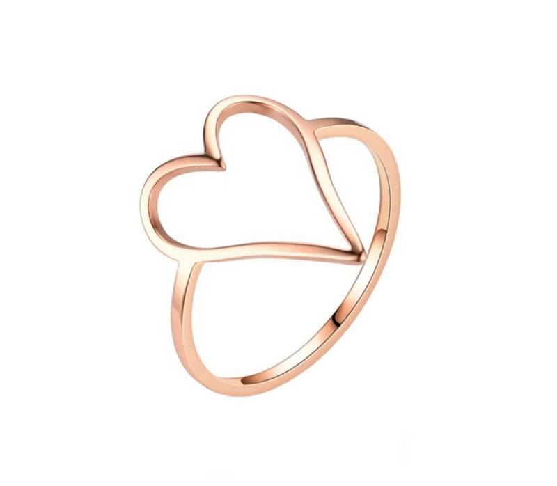Taffstyle Fingerring Verlobungsring Ring Herz vergoldet stylisch Rosegold Größe 59 (18.8) (Freundin zum Geburtstag Muttertag Valentinstag Weihnachten Bandring), zeitlos filigran Damen Band Ring Damenring Geschenke für Frauen von Taffstyle