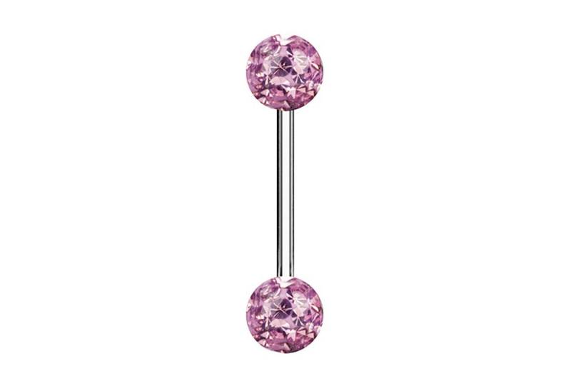 Taffstyle Intimpiercing Brustpiercing Zungenpiercing Piercing Barbell Ferido Kristall Kugeln, Brustwarzenpiercing Piercing Stab Multi Ferido Kristall Kugeln von Taffstyle