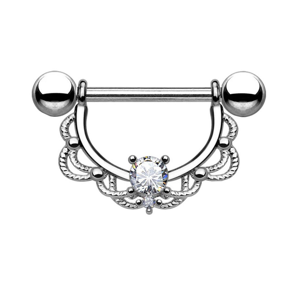 Taffstyle Intimpiercing Brustwarzenpiercing Intim beweglich Kristall Silber Clear 1,6mm (Ohr Tragus Helix Lobe Piercing), Nippelpiercing Brust Nippel Intim Intimpiercing Ohrpiercing Cartilage von Taffstyle