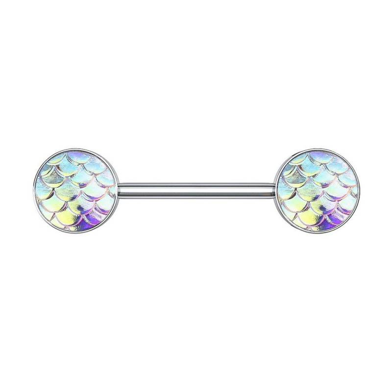 Taffstyle Intimpiercing Intim Brustpiercing Barbell Rainbow Effekt Kopf, Intim Brustwarzen Intimpiercing Barbell Brust Piercing Tribal Barbell von Taffstyle