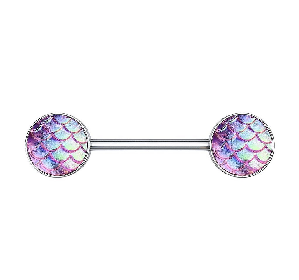 Taffstyle Intimpiercing Intim Brustpiercing Barbell Rainbow Effekt Kopf, Intim Brustwarzen Intimpiercing Barbell Brust Piercing Tribal Barbell von Taffstyle