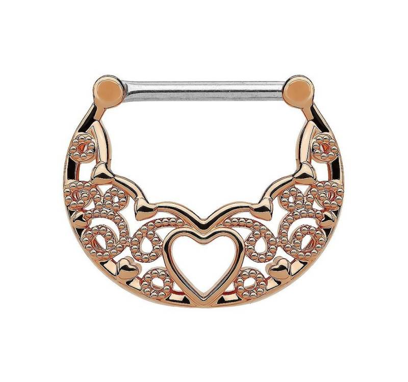 Taffstyle Intimpiercing Intim Brustwarzenpiercing Filigran Ring Herz, Brustpiercing Intimpiercing Barbell Piercing Tribal Filigran Clicker von Taffstyle