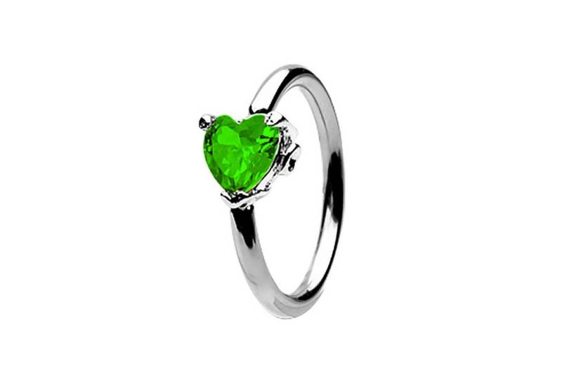 Taffstyle Intimpiercing Intim Piercing Brust Ring Hufeisen Kristall Herz, Intim Piercing Brust Intimpiercing Captive Bead Ring Hufeisen Kristall von Taffstyle