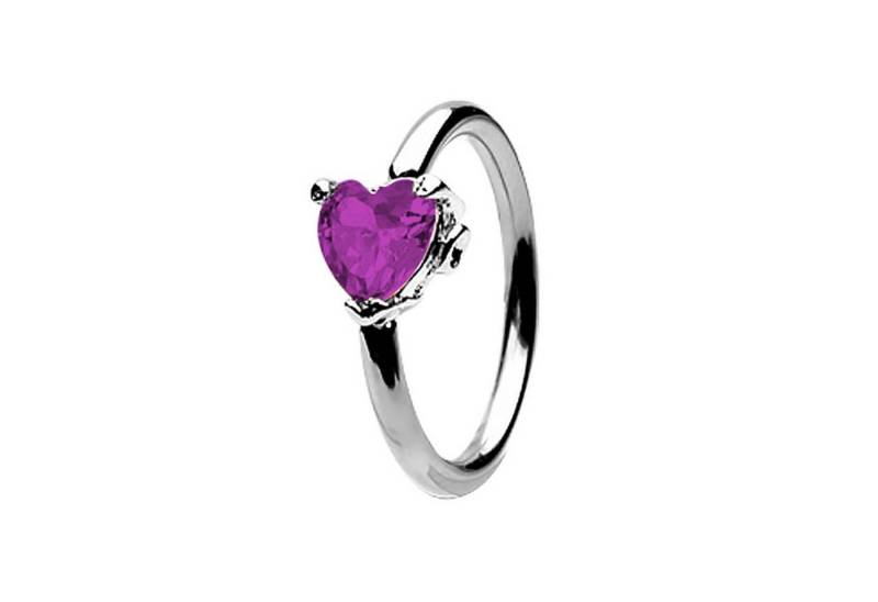Taffstyle Intimpiercing Intim Piercing Brust Ring Hufeisen Kristall Herz, Intim Piercing Brust Intimpiercing Captive Bead Ring Hufeisen Kristall von Taffstyle