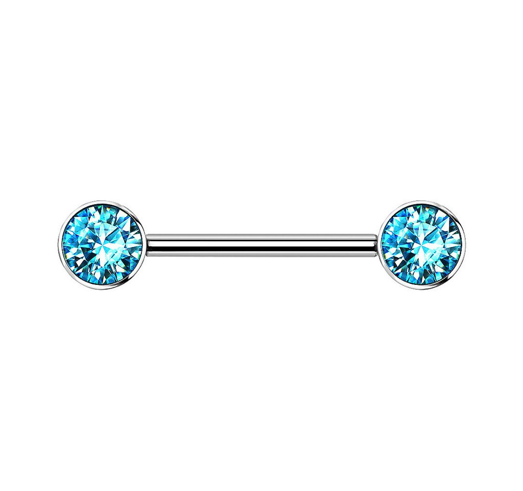 Taffstyle Intimpiercing Intim Titan Brustwarzenpiercing Kristall Aqua 1,6mm x 12mm x 5mm (Intimpiercing Ohrpiercing Cartilage Ohr Tragus Helix Lobe Piercing), Nippel Brustwarzenpiercing Implantatqualität Innengewinde Brust Intim von Taffstyle