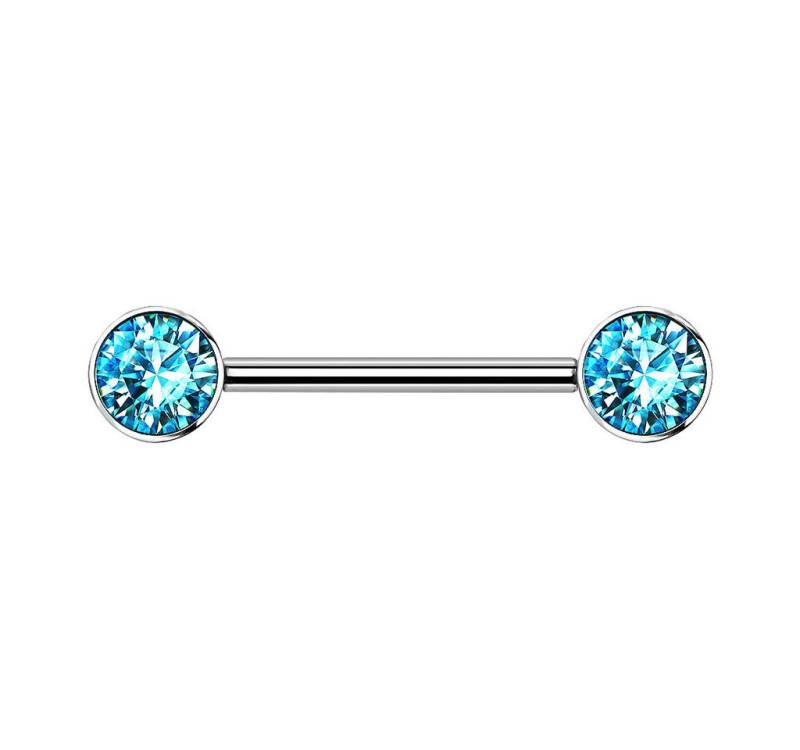 Taffstyle Intimpiercing Intim Titan Brustwarzenpiercing Kristall Aqua 1,6mm x 12mm x 5mm (Intimpiercing Ohrpiercing Cartilage Ohr Tragus Helix Lobe Piercing), Nippel Brustwarzenpiercing Implantatqualität Innengewinde Brust Intim von Taffstyle
