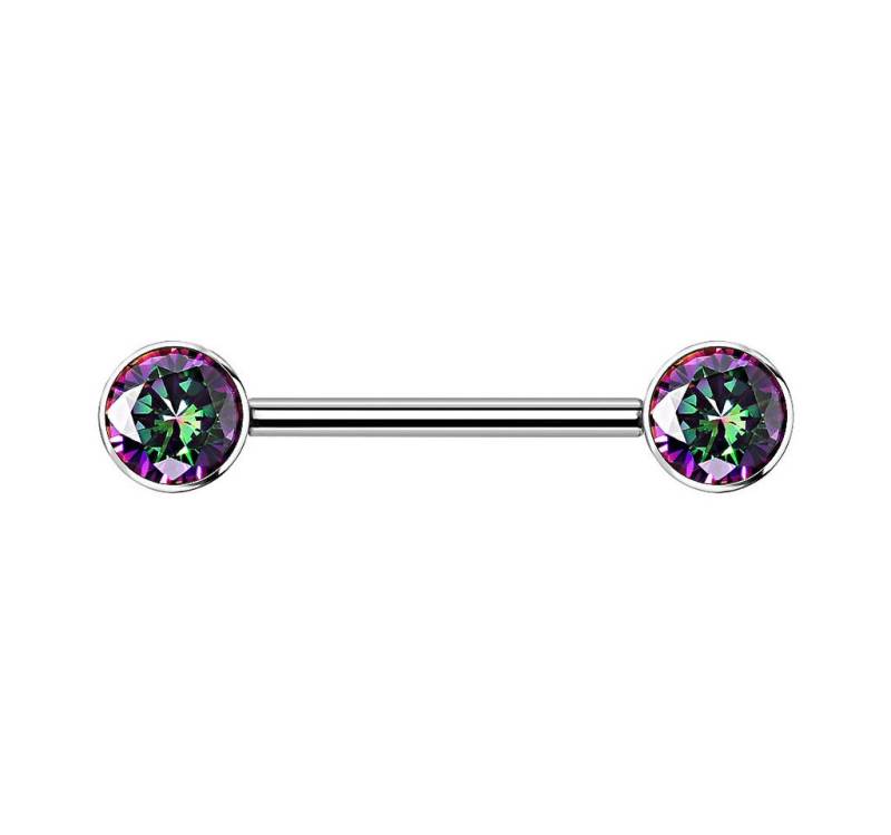 Taffstyle Intimpiercing Intim Titan Brustwarzenpiercing Kristall Regenbogen 1,6mm x 16mm x 6mm (Intimpiercing Ohrpiercing Cartilage Ohr Tragus Helix Lobe Piercing), Nippel Brustwarzenpiercing Implantatqualität Innengewinde Brust Intim von Taffstyle