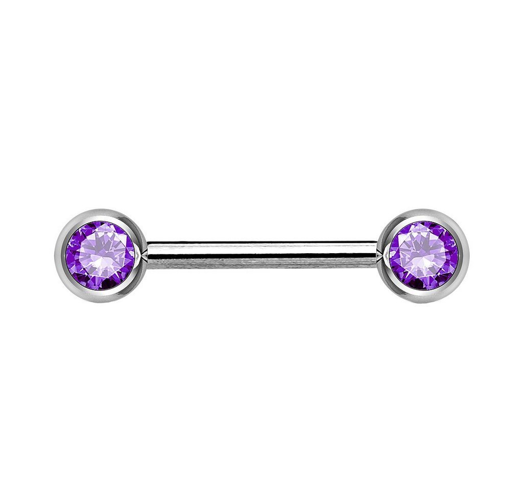 Taffstyle Intimpiercing Intimpiercing Brustwarzen Zwei Kristall Kugel, Brustpiercing Brustwarzen Intimpiercing Nippelpiercing Barbell Nippel von Taffstyle