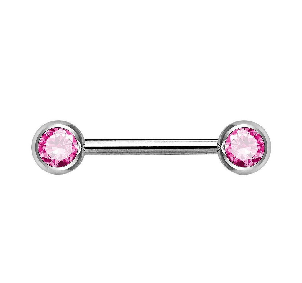 Taffstyle Intimpiercing Intimpiercing Brustwarzen Zwei Kristall Kugel, Brustpiercing Brustwarzen Intimpiercing Nippelpiercing Barbell Nippel von Taffstyle