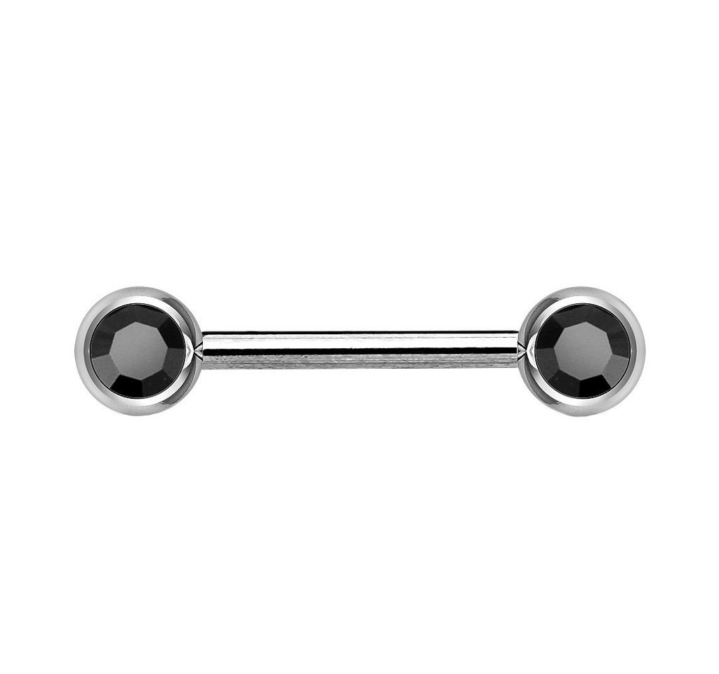 Taffstyle Intimpiercing Intimpiercing Brustwarzen Zwei Kristall Kugel, Brustpiercing Brustwarzen Intimpiercing Nippelpiercing Barbell Nippel von Taffstyle