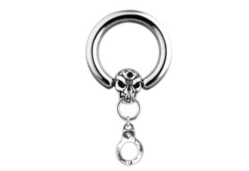 Taffstyle Intimpiercing Intimpiercing Ring Handschellen mit und Totenkopf, Intim Piercing Silber Brust Hufeisen Handschellen Anhänger Totenkopf Taffstyle Intimpiercing Intimpiercing Ring Handschellen mit und Totenkopf, Intim Piercing Silber Brust Hufeisen Handschellen Anhänger Totenkopf von Taffstyle