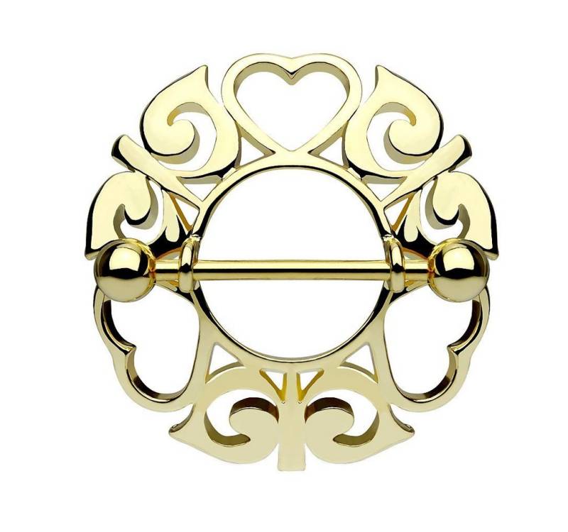 Taffstyle Intimpiercing Intimpiercing Schmuck Schild Tribal Herz, Intim Brustpiercing Brustwarzen Barbell Brust Piercing Schmuck Schild von Taffstyle