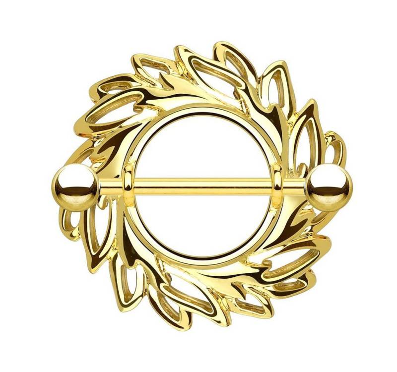 Taffstyle Intimpiercing Intimpiercing Schmuck Schild Tribal Wirbel, Intim Brustpiercing Brustwarzen Intimpiercing Barbell Brust Piercing von Taffstyle