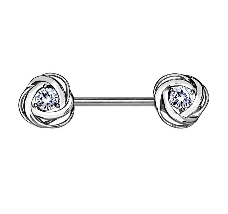 Taffstyle Intimpiercing Nippelpiercing Barbell mit Rosenblüten Kristall Clear 1,6mm x 14mm (Cartilage Ohr Tragus Helix Lobe Piercing), Brustwarzenpiercing Brust Nippel Intim Intimpiercing Ohrpiercing von Taffstyle
