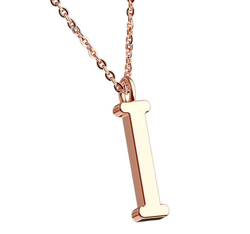 Taffstyle Kette mit Anhänger Damen Halskette Buchstabe Anhänger Kette Roségold Vergoldet A-Z (Elegante Letter Halskette A–Z in Rotgold Optik – Geschenkidee Damen), Rose Gold Modern Letter Schlicht Motiv Geschenke Frauen Geburtstag von Taffstyle