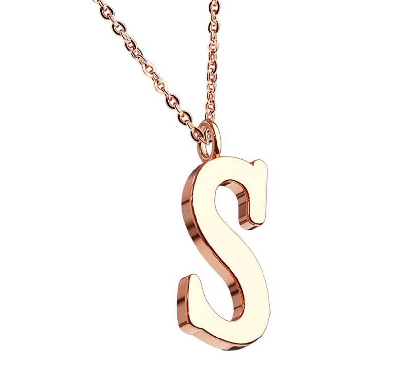 Taffstyle Kette mit Anhänger Damen Halskette Kette Buchstabe Anhänger Roségold Vergoldet Rotgold S, Rose Gold Modern Letter Schlicht Motiv Geschenke Frauen Geburtstag Taffstyle Kette mit Anhänger Damen Halskette Kette Buchstabe Anhänger Roségold Vergoldet Rotgold S, Rose Gold Modern Letter Schlicht Motiv Geschenke Frauen Geburtstag von Taffstyle