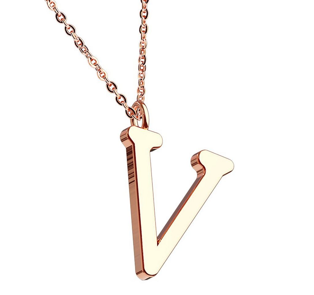 Taffstyle Kette mit Anhänger Damen Halskette Kette Buchstabe Anhänger Roségold Vergoldet Rotgold V, Rose Gold Modern Letter Schlicht Motiv Geschenke Frauen Geburtstag Taffstyle Kette mit Anhänger Damen Halskette Kette Buchstabe Anhänger Roségold Vergoldet Rotgold V, Rose Gold Modern Letter Schlicht Motiv Geschenke Frauen Geburtstag von Taffstyle