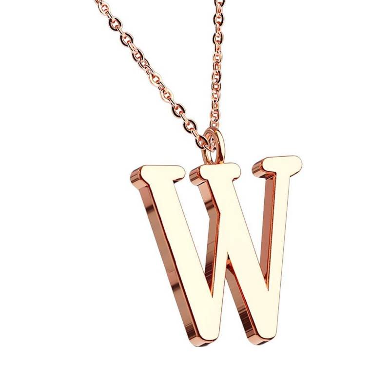Taffstyle Kette mit Anhänger Damen Halskette Buchstabe Anhänger Kette Roségold Vergoldet A-Z (Elegante Letter Halskette A–Z in Rotgold Optik – Geschenkidee Damen), Rose Gold Modern Letter Schlicht Motiv Geschenke Frauen Geburtstag von Taffstyle