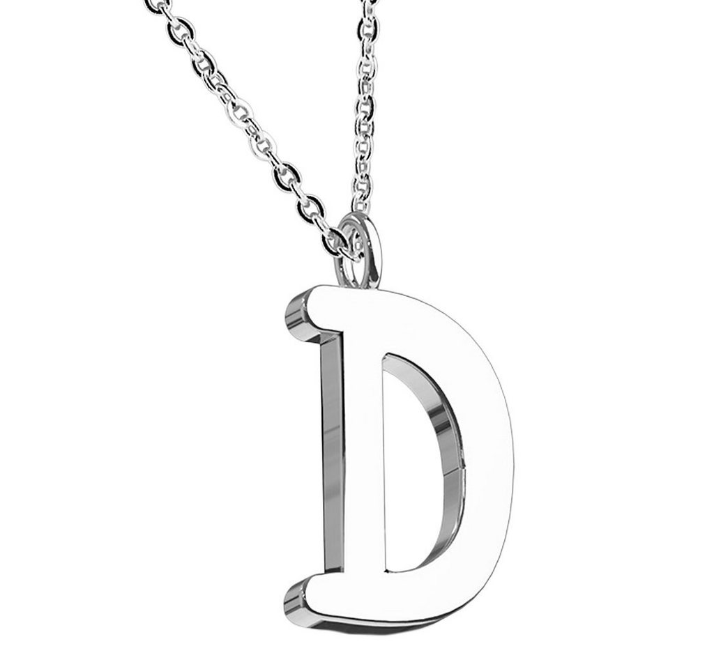 Taffstyle Kette mit Anhänger Damen Halskette Kette Buchstabe Anhänger Silber Schlicht Dezent D, Silberkette Modern Letter Alphabet Motiv Geschenke Frauen Geburtstag von Taffstyle